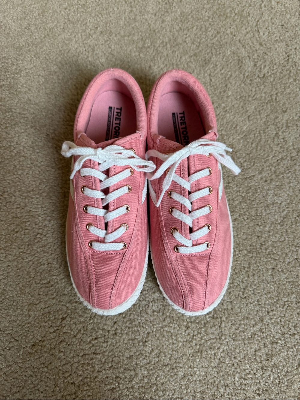 Tretorn Pink Canvas Women's Sneakers with White Accent - Picture 3 of 5